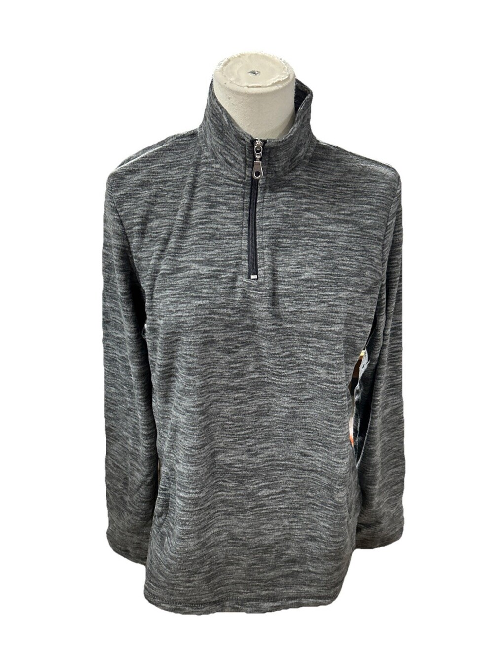 Karen Scott Sport Fleece Sweatshirt Small 1/4 Zip Grey Pullover Sweater Women’s
